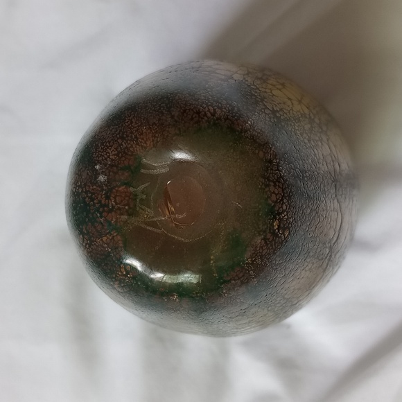 Hand blown Crackle Glass Vase - Picture 3 of 4